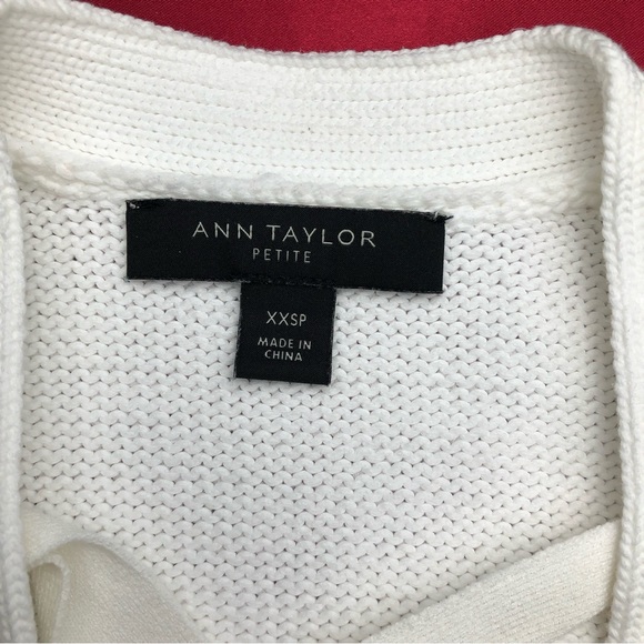 Ann Taylor White Lace Up Sweater Tank Top - Picture 4 of 7